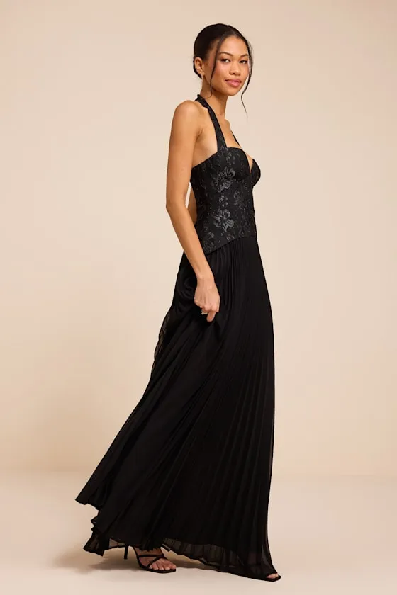 Dame Black Lace Bustier Maxi Dress sold by Lulus product image thumbnail 4