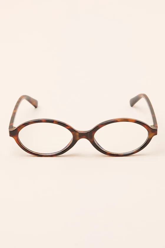 Bushwick Brown Tortoise Oval Blue Light Glasses sold by Lulus product image thumbnail 2