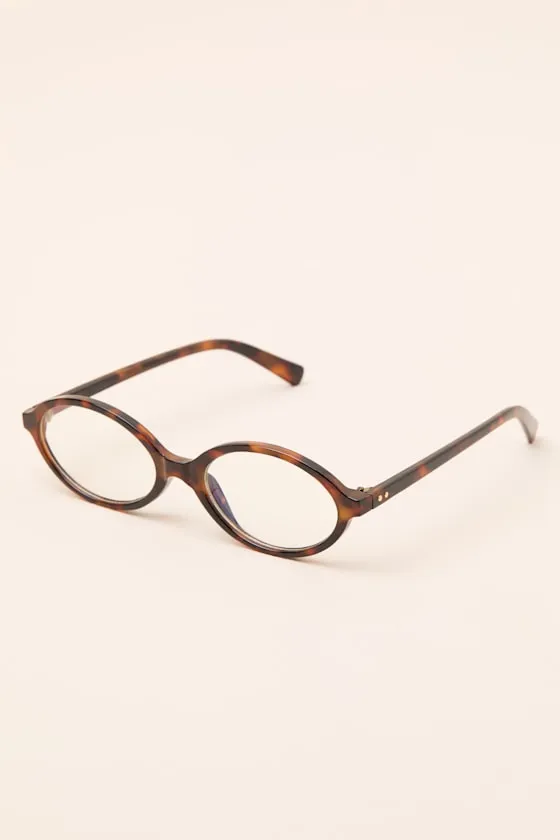 Bushwick Brown Tortoise Oval Blue Light Glasses sold by Lulus product image thumbnail 4