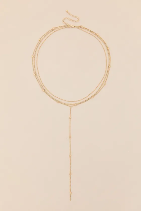 Hansen Gold Layered Lariat Necklace sold by Lulus product image thumbnail 2
