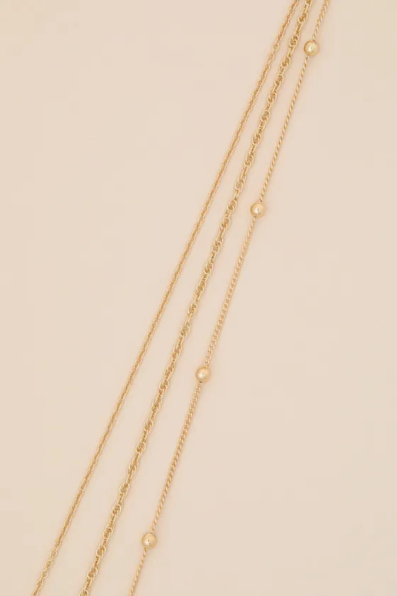 Hansen Gold Layered Lariat Necklace sold by Lulus product image thumbnail 4