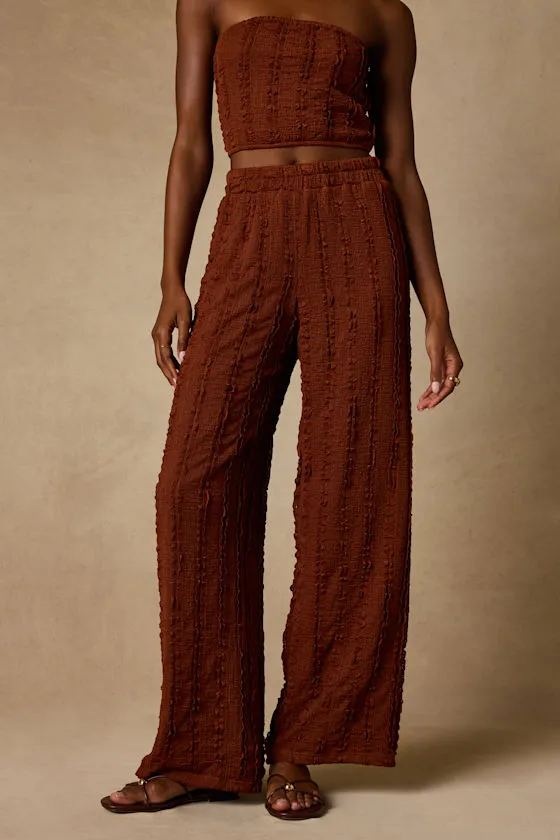 Shayne Rust Brown Textured Two-Piece Jumpsuit sold by Lulus product image thumbnail 4