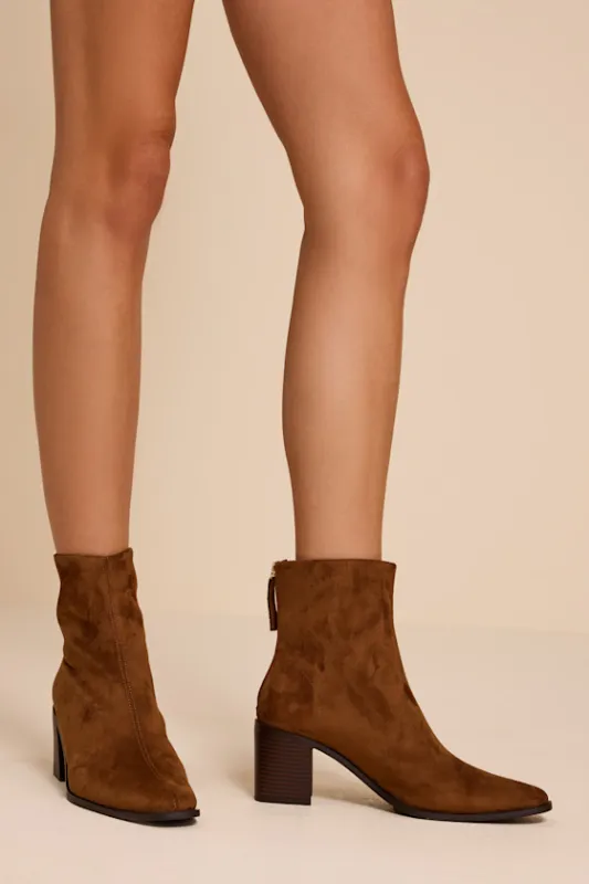 Warren Brown Suede Ankle Booties made by Coconuts by Matisse