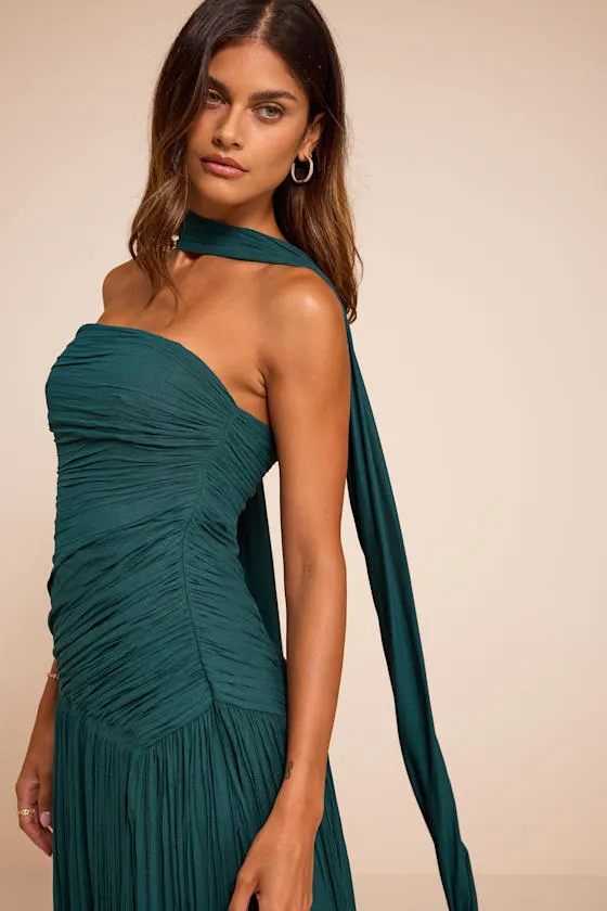 Nellie Teal Pleated Maxi Dress and Scarf Set sold by Lulus product image thumbnail 2
