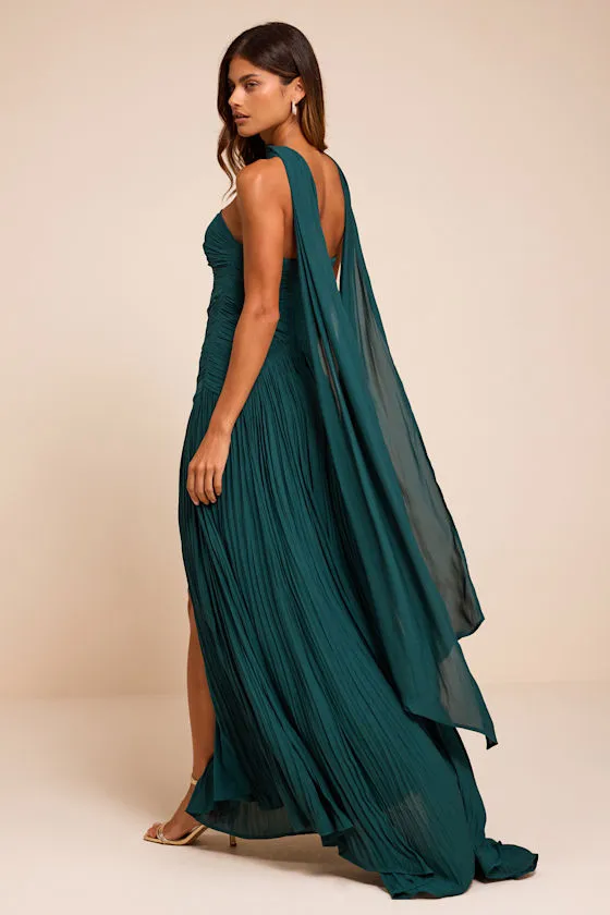 Nellie Teal Pleated Maxi Dress and Scarf Set sold by Lulus product image thumbnail 3