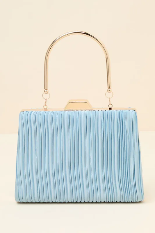 Ezra Light Blue Pleated Crossbody Clutch made by Lulus