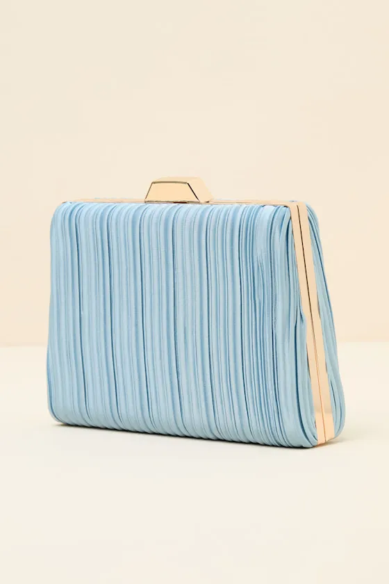 Ezra Light Blue Pleated Crossbody Clutch sold by Lulus product image thumbnail 2