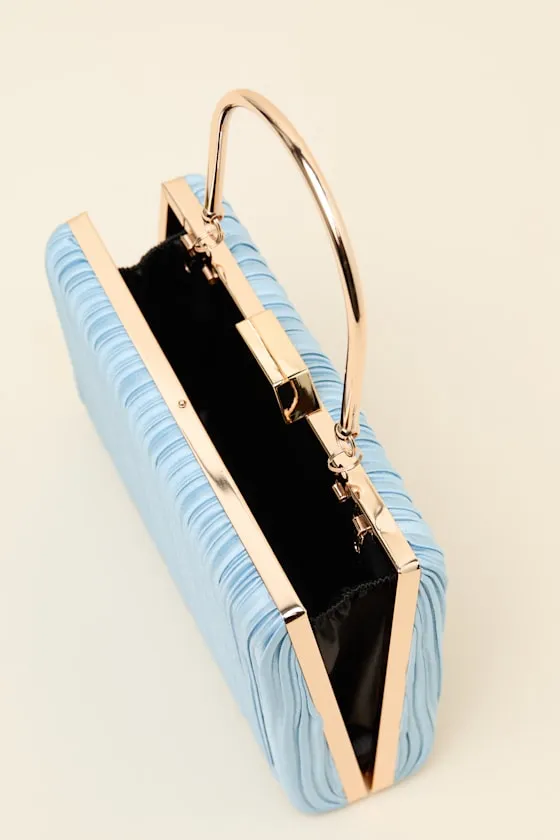 Ezra Light Blue Pleated Crossbody Clutch sold by Lulus product image thumbnail 3