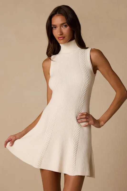 Brit Ivory Turtle Neck Sweater Mini Dress made by Lulus