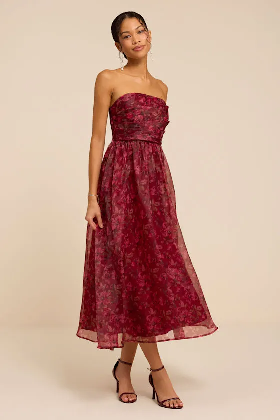 Freddie Berry Floral Organza Midi Dress sold by Lulus product image thumbnail 2