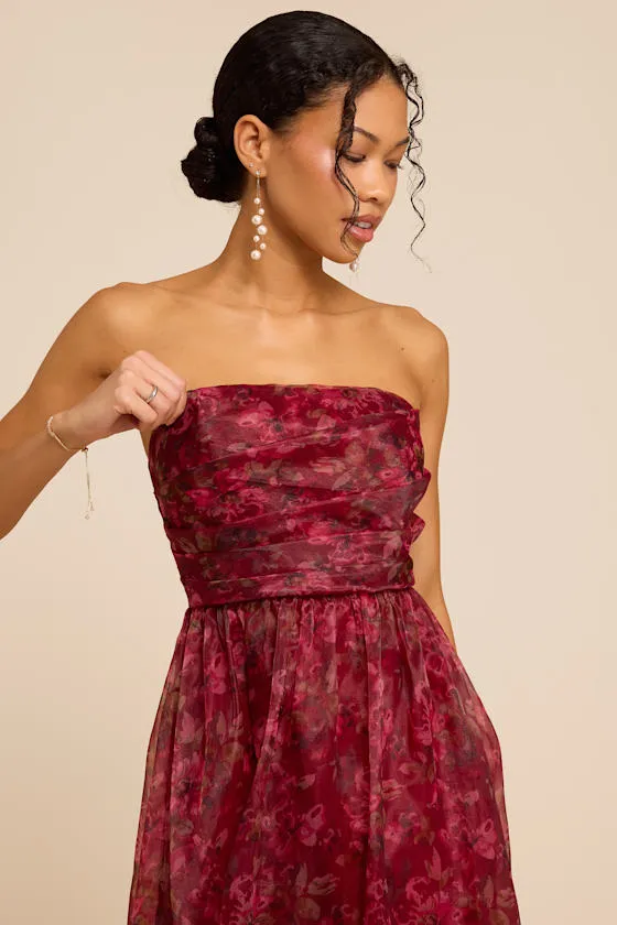 Freddie Berry Floral Organza Midi Dress sold by Lulus product image thumbnail 3