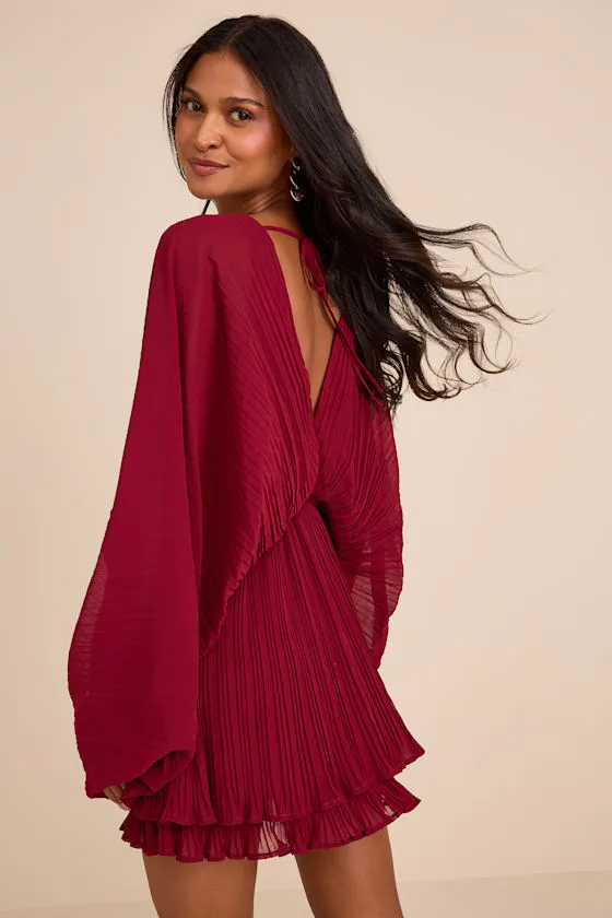 Duxbury Burgundy Dolman Sleeve Mini Dress sold by Lulus product image thumbnail 3