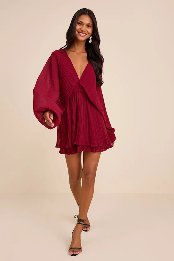 Duxbury Burgundy Dolman Sleeve Mini Dress sold by Lulus product image thumbnail 4