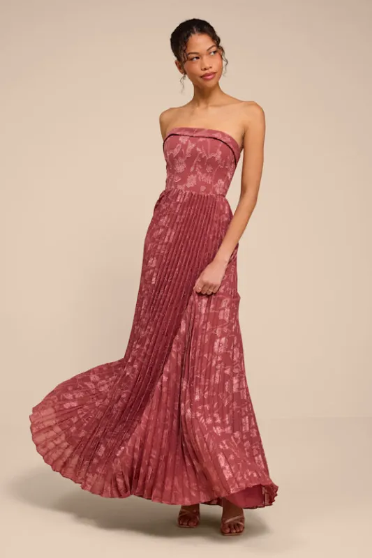 Perfectly Stunning Rusty Rose Floral Burnout Maxi Dress made by Lulus