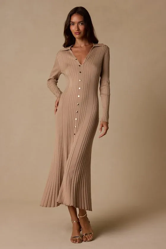 Quincy Beige Collared Sweater Dress sold by Lulus product image thumbnail 4
