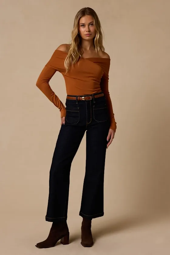 Designated Cutie Light Brown Long Sleeve Surplice Top sold by Lulus product image thumbnail 4