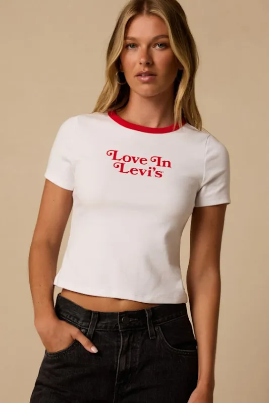 Love In Levi's White Ringer Graphic Tee made by Levi's