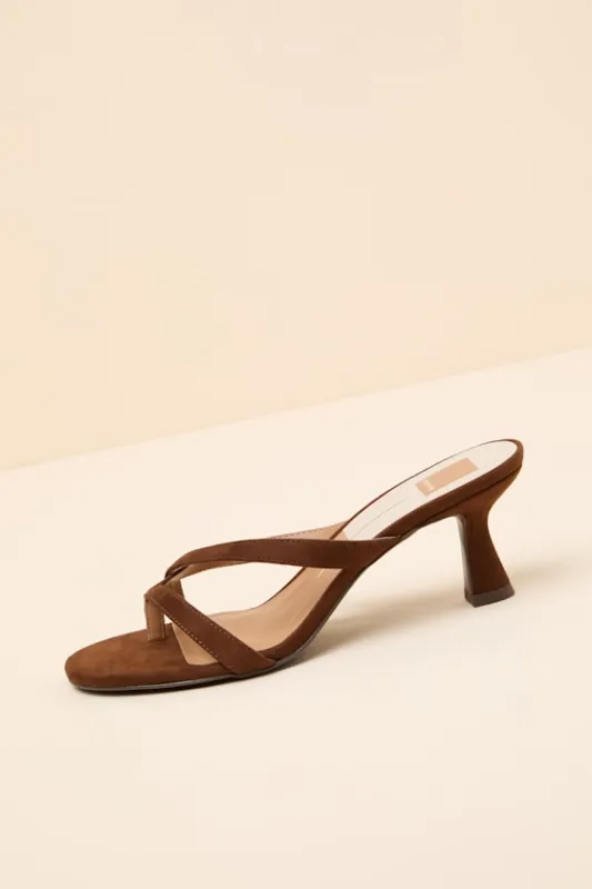 Devona Brown Suede Strappy Kitten Heels made by Dolce Vita