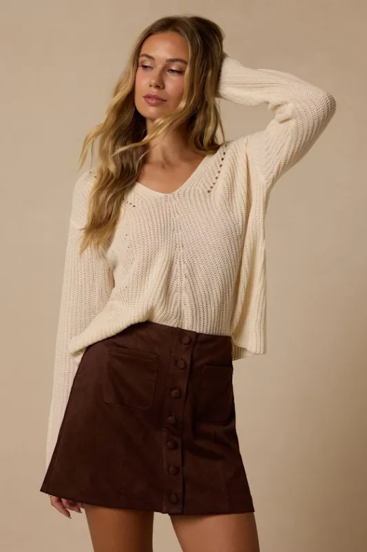 Earnshaw Dark Brown Suede Button-Front Mini Skirt made by Lulus