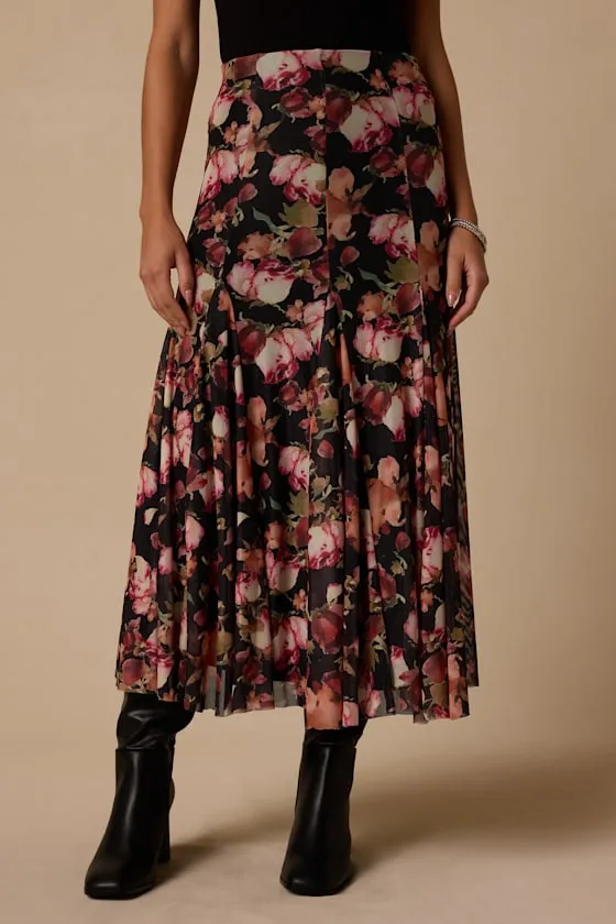 Sookie Black Floral Midi Skirt sold by Lulus product image thumbnail 2