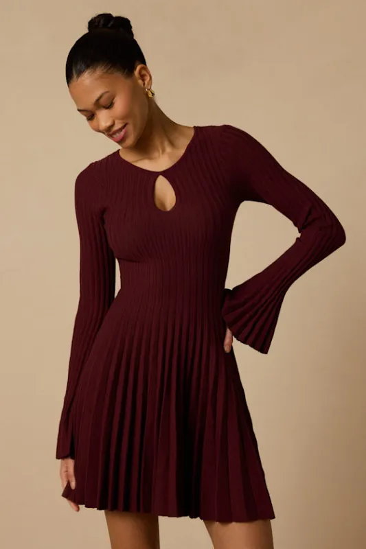 Magnolia Plum Keyhole Cutout Sweater Mini Dress made by Lulus