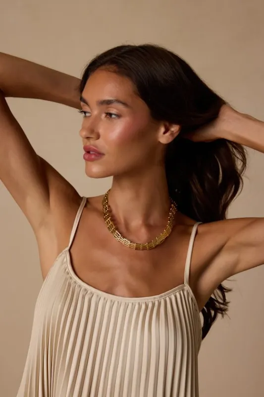 Montclair Gold Chunky Necklace made by Lulus