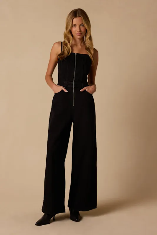 Lightweight Seamed Dark Wash Denim Jumpsuit made by Levi's