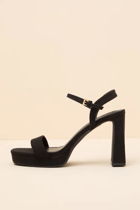 Reeze Black Platform High Heel Sandals made by Lulus