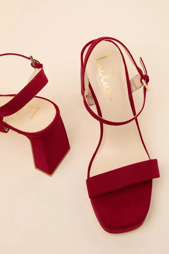 Reeze Dark Red Platform High Heel Sandals sold by Lulus product image thumbnail 2