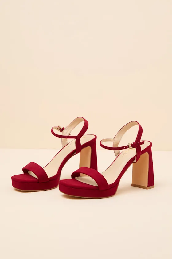 Reeze Dark Red Platform High Heel Sandals sold by Lulus product image thumbnail 3