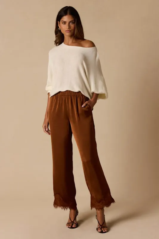 Owen Brown Satin Lace Pants made by Lulus