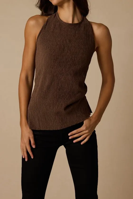 Julian Brown Sleeveless Halter Top sold by Lulus product image thumbnail 4