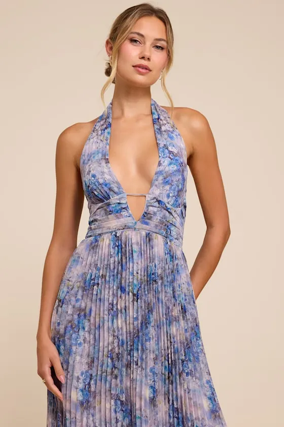 Gemma Blue Floral Chiffon Maxi Dress sold by Lulus product image thumbnail 2