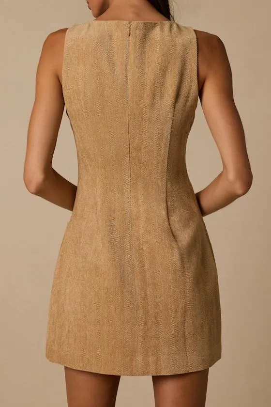 Brooklyn Tan Corduroy Mini Dress With Pockets sold by Lulus product image thumbnail 2