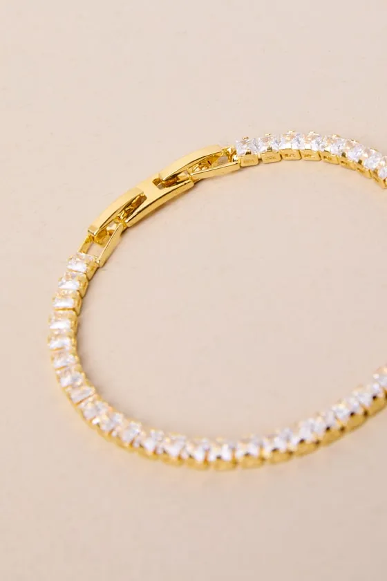 Perfectly Upscale Gold Rhinestone Tennis Bracelet sold by Lulus product image thumbnail 3