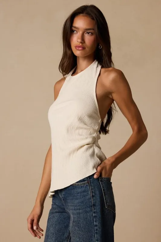 Julian Ivory Sleeveless Halter Top made by Lulus
