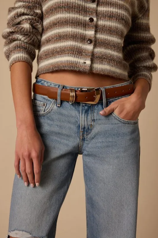 Rou Brown and Gold Statement Belt made by Lulus