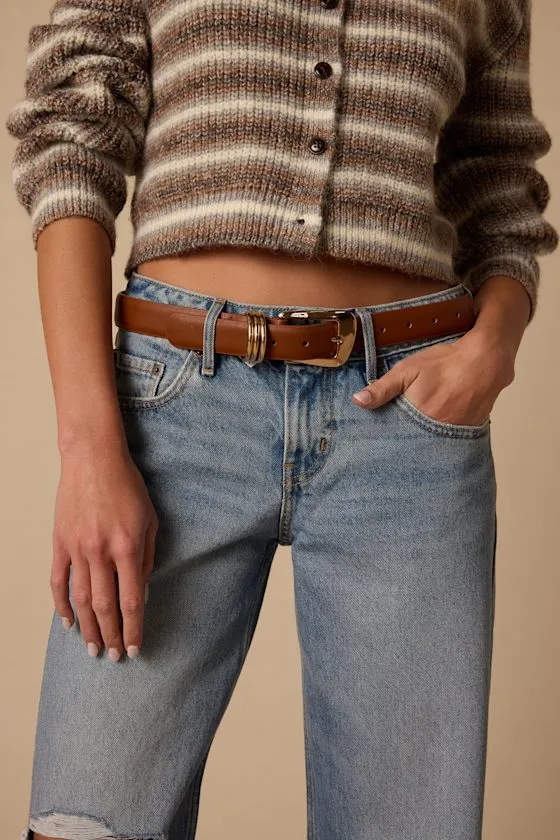 Rou Brown and Gold Statement Belt sold by Lulus