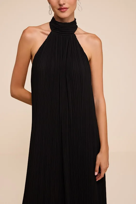 Marta Black Pleated Backless Maxi Dress sold by Lulus product image thumbnail 2