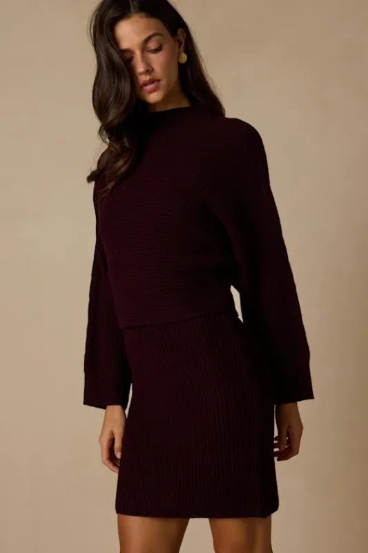 Toasty Times Dark Purple Long Sleeve Two-Piece Sweater Dress made by Lulus
