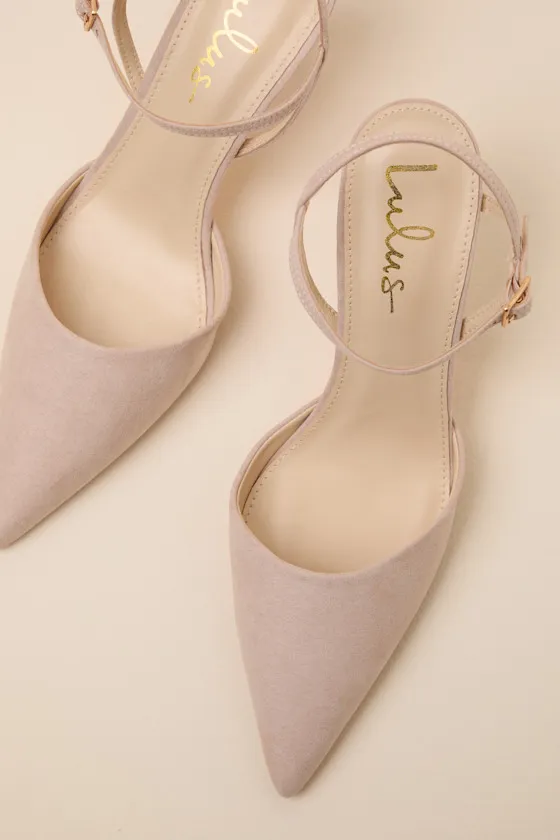 Mareey Light Nude Suede Pointed-Toe Pumps sold by Lulus product image thumbnail 2