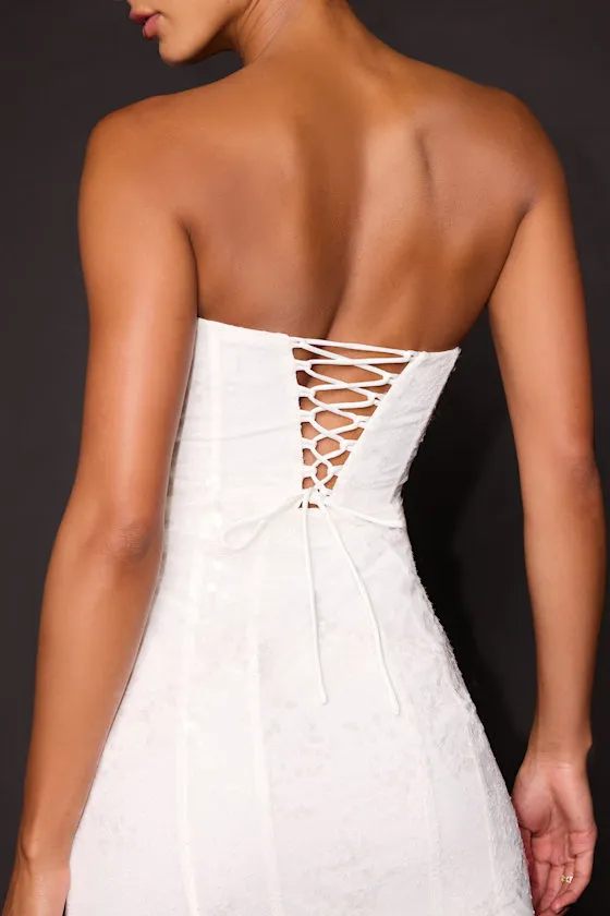 Wynn White Sequin Strapless Bodycon Dress sold by Lulus product image thumbnail 4