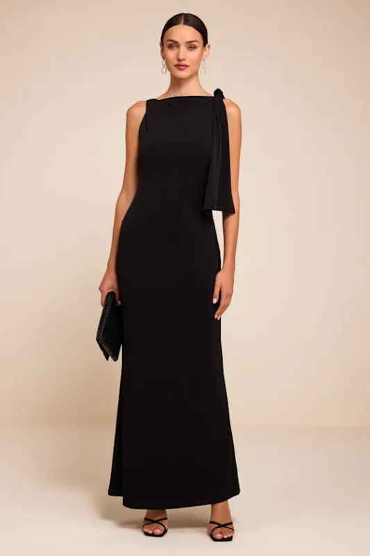 Vivian Black Sash Maxi Dress made by Lulus