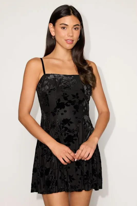 Valoria Black Velvet Seamed Sleeveless Mini Dress made by Lulus