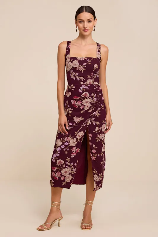 Lesina Purple Floral Sleeveless Midi Dress made by Lulus