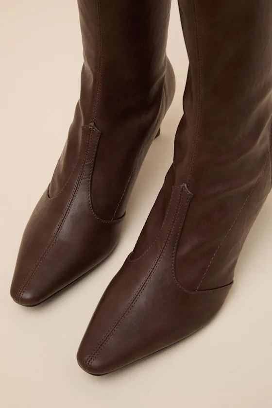 Clara Espresso Pointed-Toe Boots sold by Lulus product image thumbnail 2