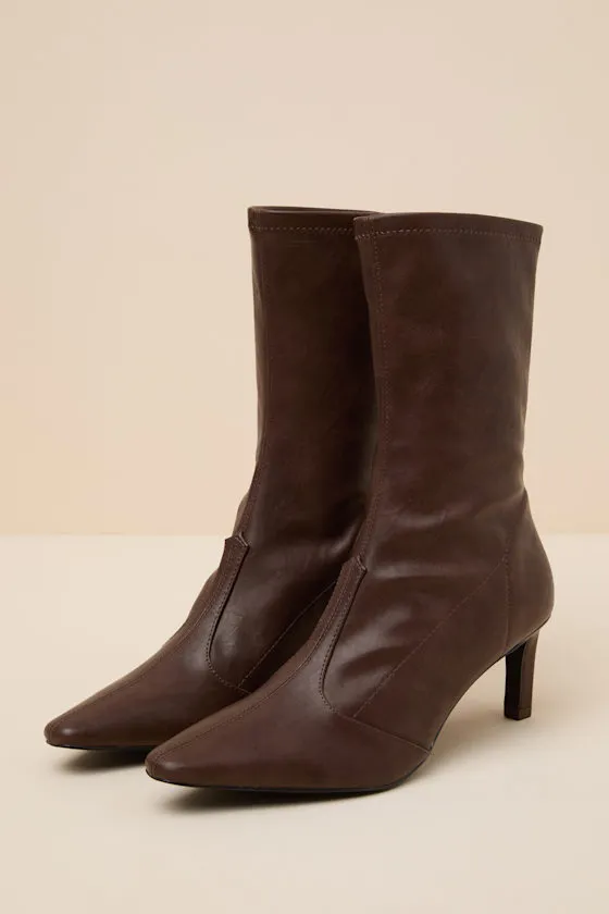 Clara Espresso Pointed-Toe Boots sold by Lulus product image thumbnail 3