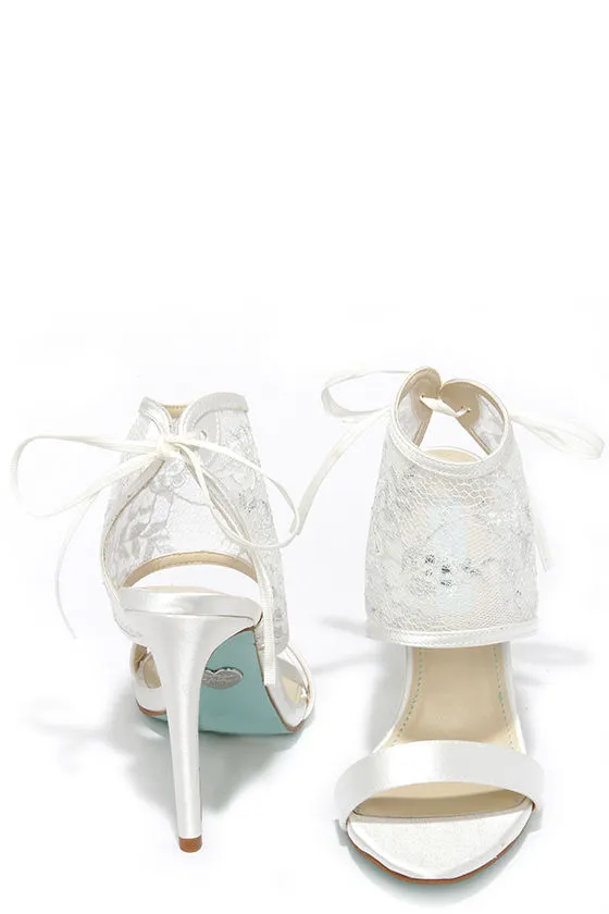Blue by Betsey Johnson Sloan Ivory Lace High Heels sold by Lulus product image thumbnail 3