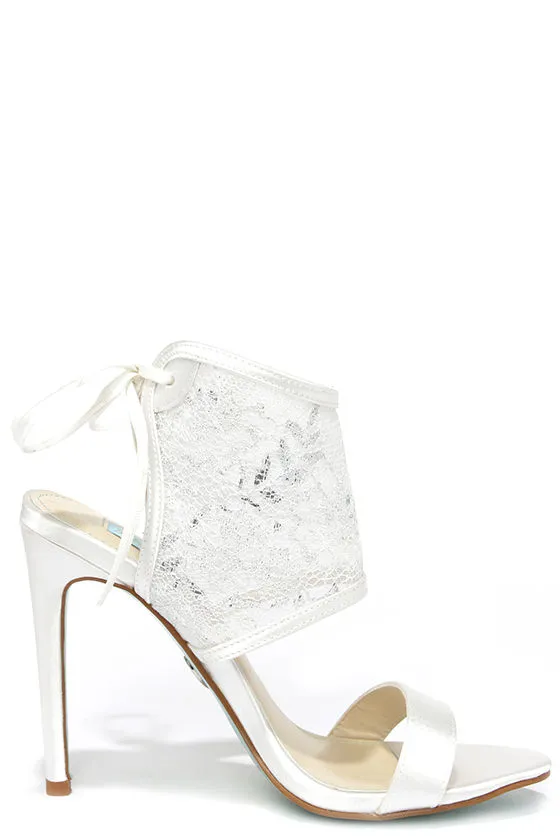 Blue by Betsey Johnson Sloan Ivory Lace High Heels sold by Lulus product image thumbnail 4