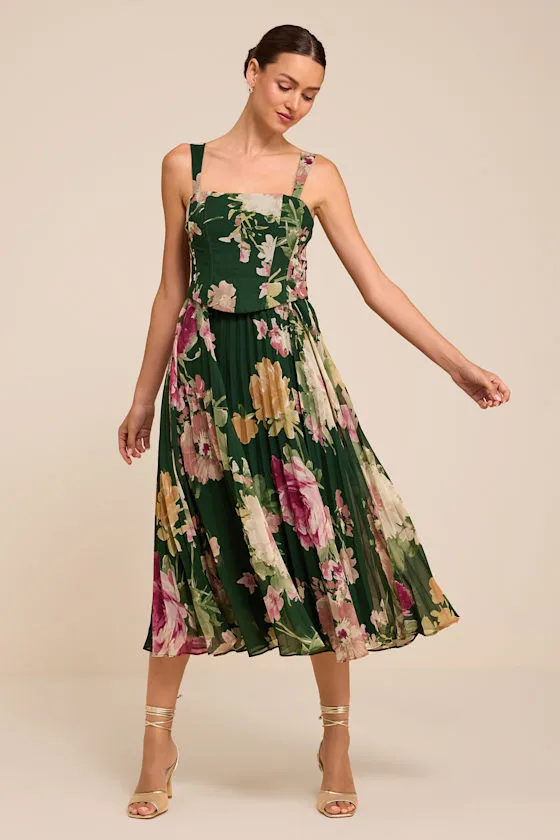 Gardenia Emerald Floral Midi Dress sold by Lulus product image thumbnail 2